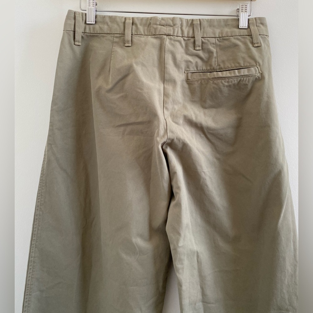 SLVRLAKE Lola Cotton Wide Leg Pleated Pant Size 27 In Smokey Aloe - Picture 11 of 12